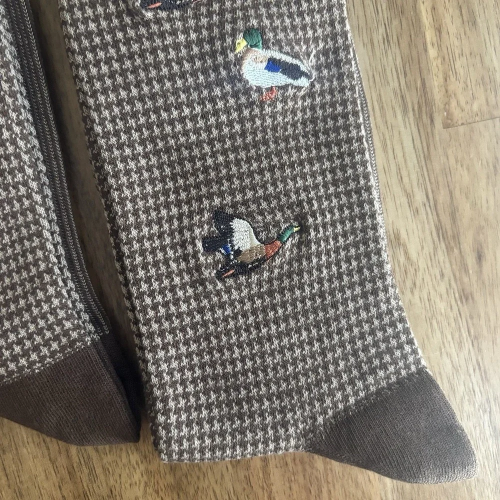 NWT J CREW Socks Men's ONE SIZE Houndstooth Ducks ( 2 Pairs ) Old Money Preppy